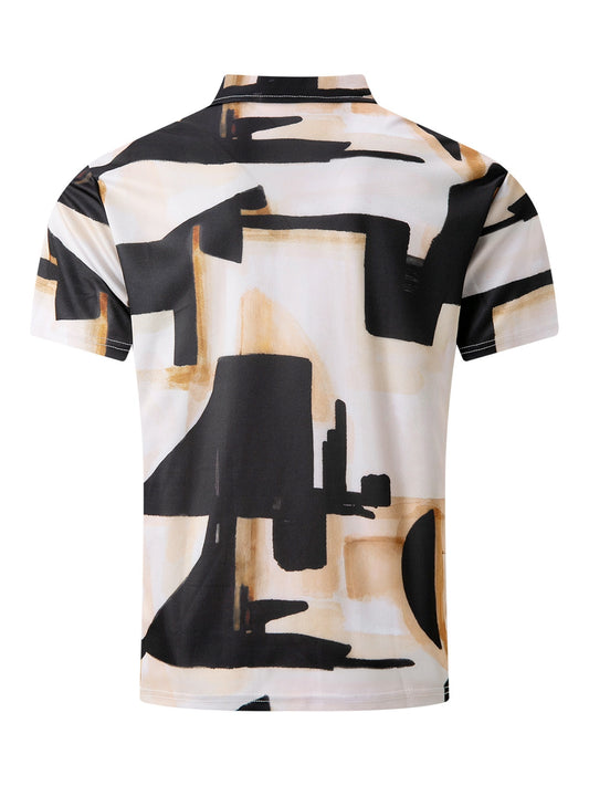 Mens 3D Digital Print Short-Sleeve Shirt