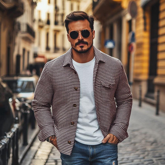 Mens 3D Digital-print Loose-fit Jacket